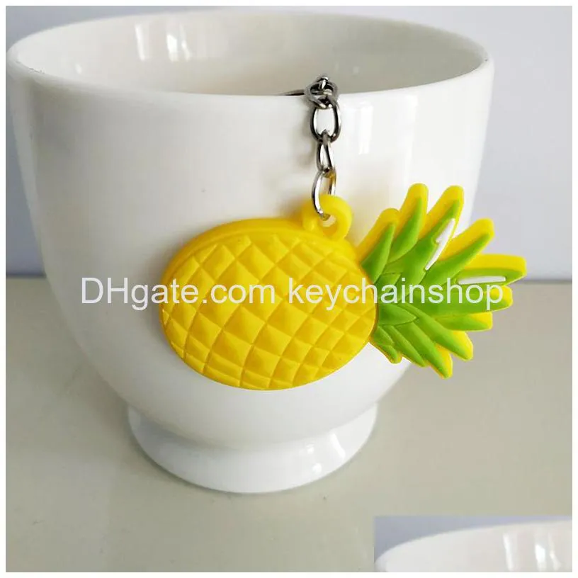 cartoon fruit keychain pendant childrens pvc keychain fashion accessories keyring key chains