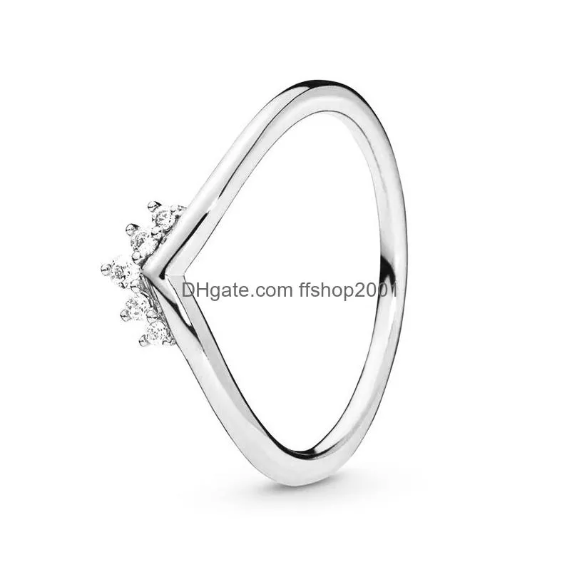  925 sterling silver plated rings sparkling bow knot stackable rings cubic zirconia women men gifts pandora jewelry