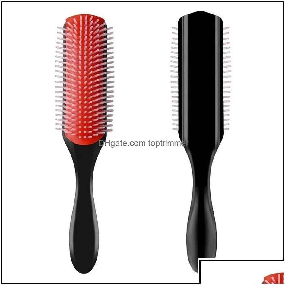 hair brushes hair brushes brush 9-rows detangling denman der hairbrush scalp masr straight curly wet styling comb275p drop delivery 2