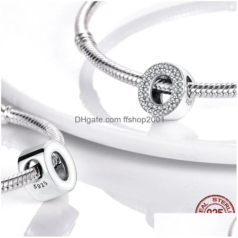 pandora original s925 sterling silver 26 letters a-z series bead charm is suitable for bracelet diy fashion jewelry accessories