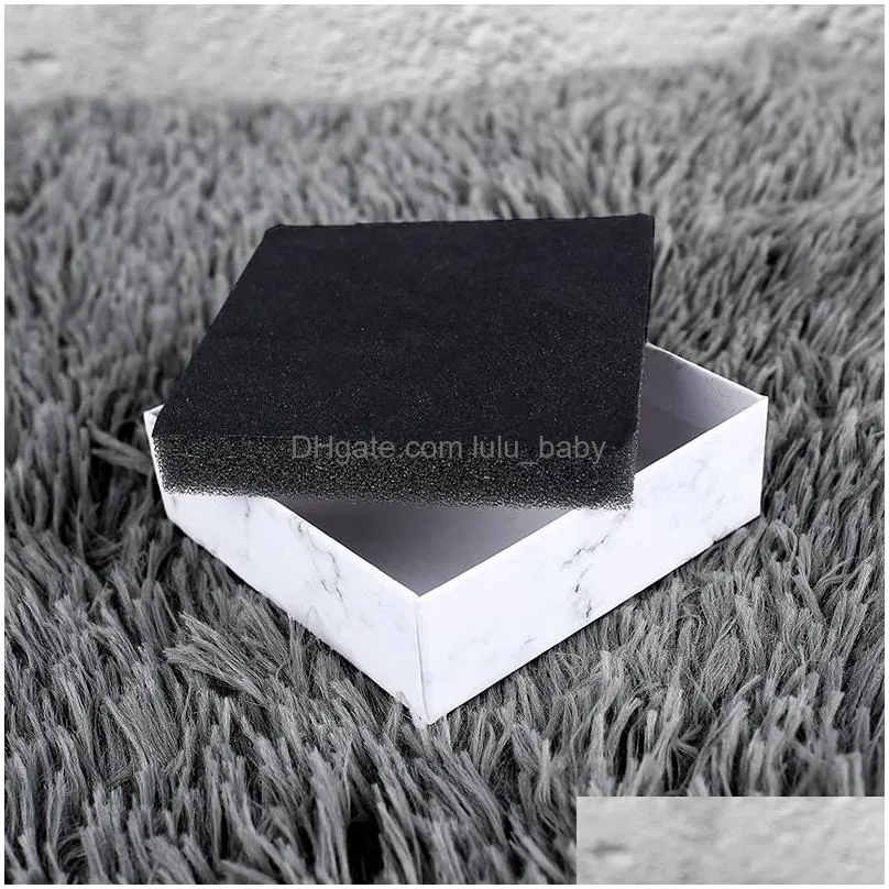 marble print gift jewelry package boxes square rectangle different size marbling kraft paper box earring ring bracelet display