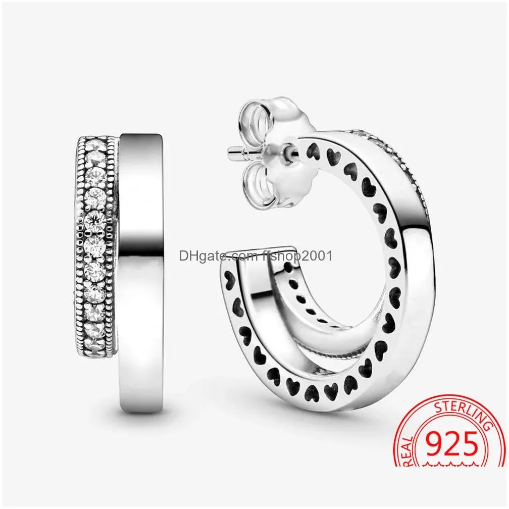 the 100% 925 sterling silver charm earrings star snail hoop earrings crown pandora ms. jewelry fashion accessories suitable for birthday