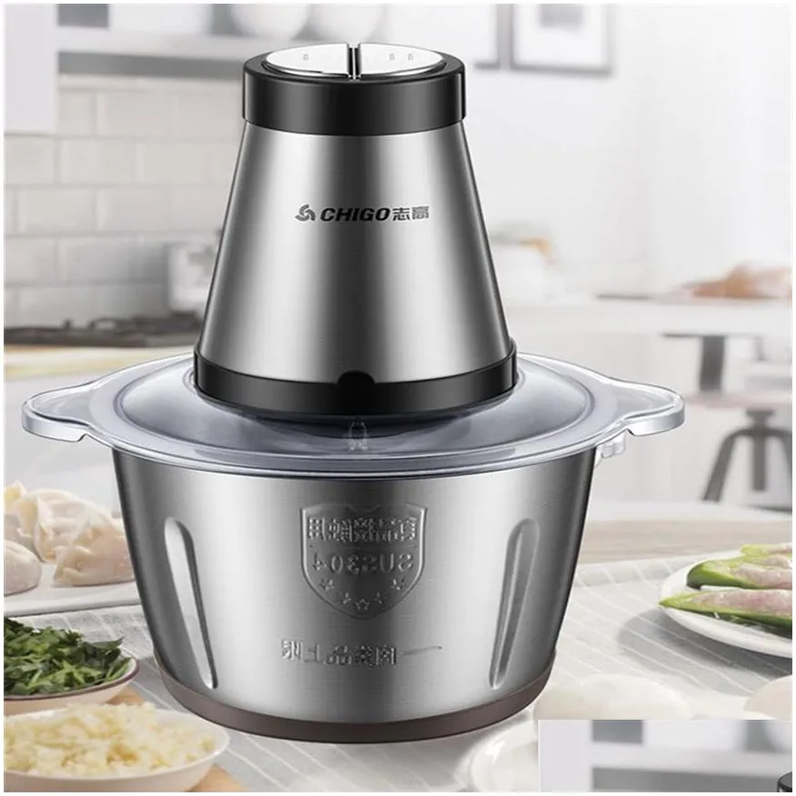  kitchen commercial 220v 300w stainless steel 2l capacity electric chopper meat grinder chopper food slicer314o