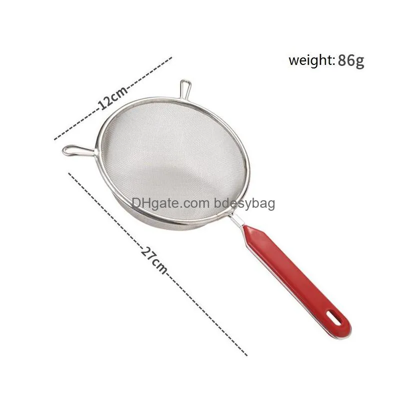 stainless steel colander wire fine mesh oil strainer flour colander sieve sifter pastry baking tools kitchen accessories