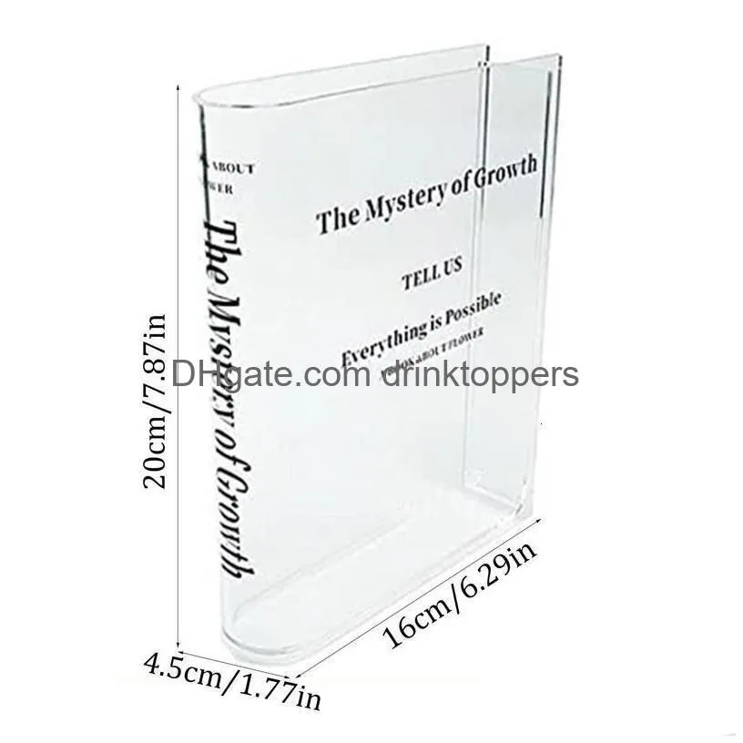 vases clear book flower vases creative transparent vases modern decorative vases for wedding gifts flower containers room decoration