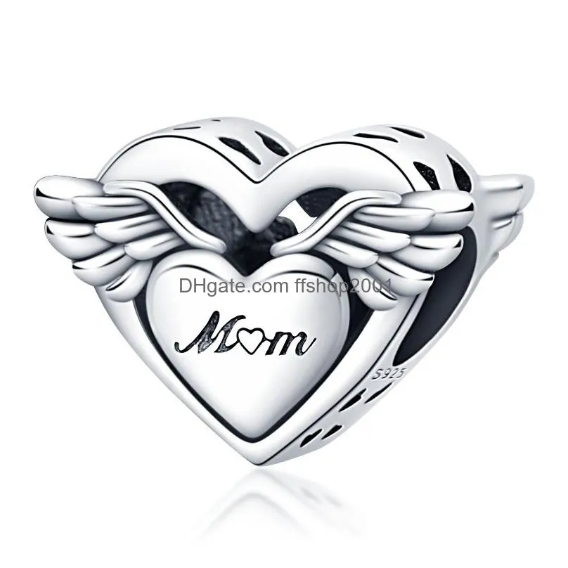 pandora original s925 sterling silver charming mothers day gift charm love love mother pendant suitable for bracelet diy fashion