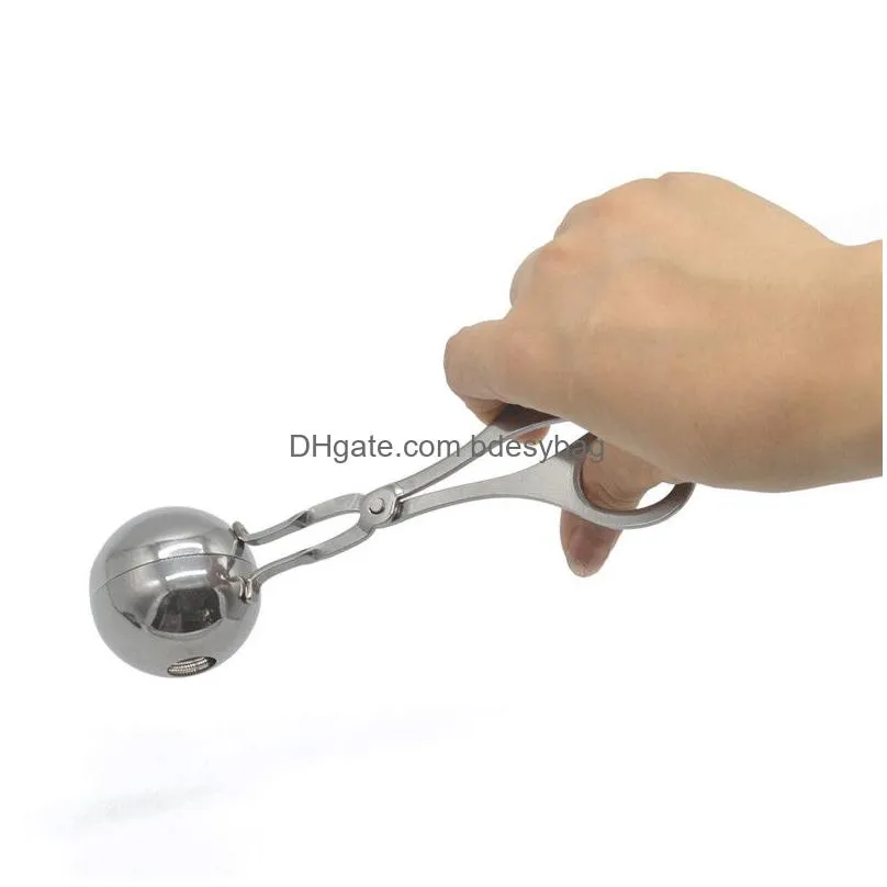 stainless steel meatball clip tongs professional sphere mold for ice cream or meat cooking utensils