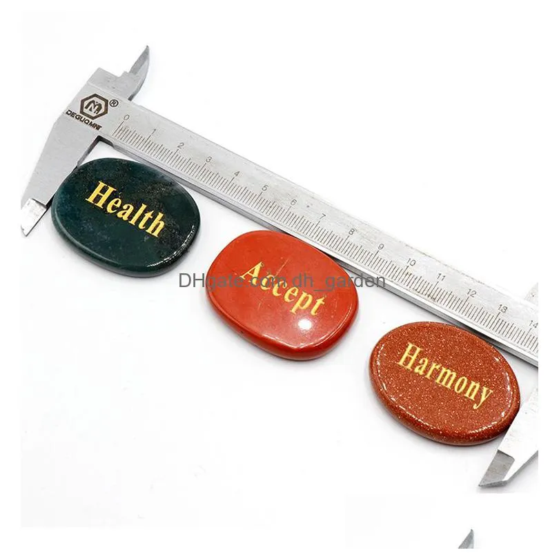 inspirational lettered hope dream healing irregular thumb worry stone natural crystal reiki treatment minerals massage craft ornaments