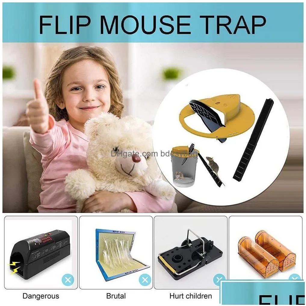 other garden supplies mice trap reusable smart slide bucket lid mouse rat humane or lethal reset door style mti catch 230110 drop de