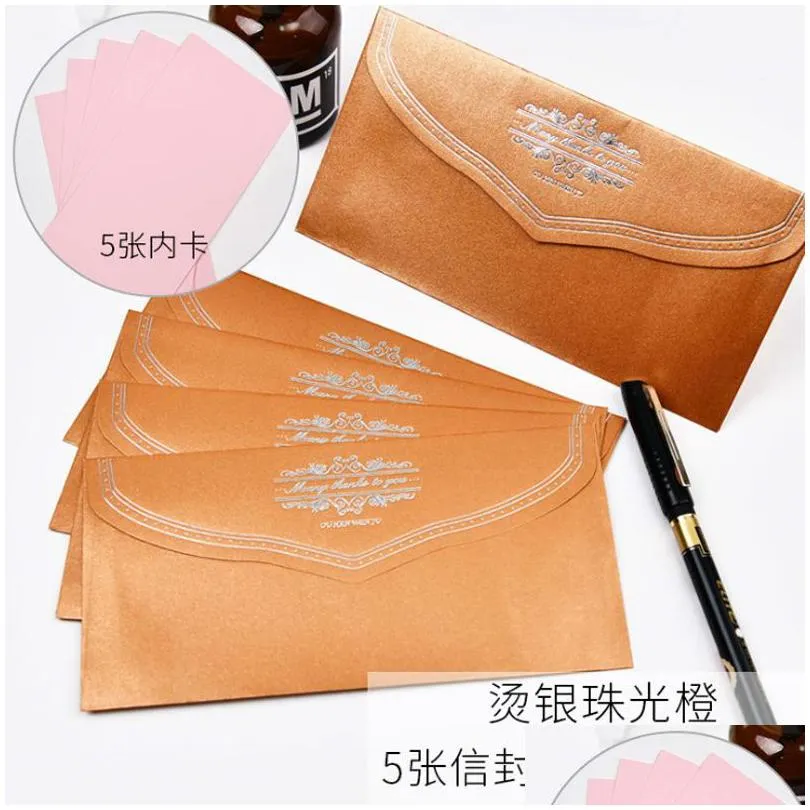 20packs/lot lovely elegant european stamping printing kraft paper envelopes decorative envelope small paper envelope1