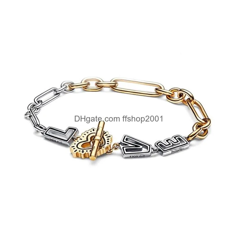 925 sterling silver pandora charm bracelets love and cute bracelet suitable for womens fashion classic diy jewelry
