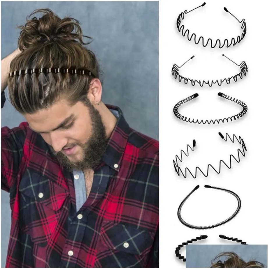 Pack of 10 Unisex Metal Hair Bands, Black Wave Metal Headband, Non-Slip  Elastic Headband, Hair Band, Men's Hair Accessories, Headband Accessories  for Outdoor Sports : Amazon.com.au: Beauty