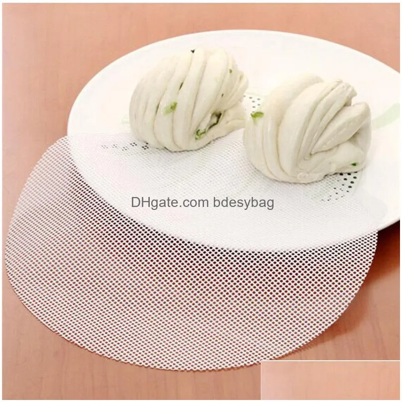 silicone steamer non-stick pad round dumplings baozi mat steamed buns dim sum mesh practical kitchen accessory