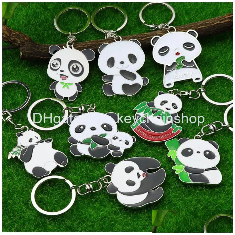 personalized panda keychains cartoon keychain pendant souvenir gift key chain keyring