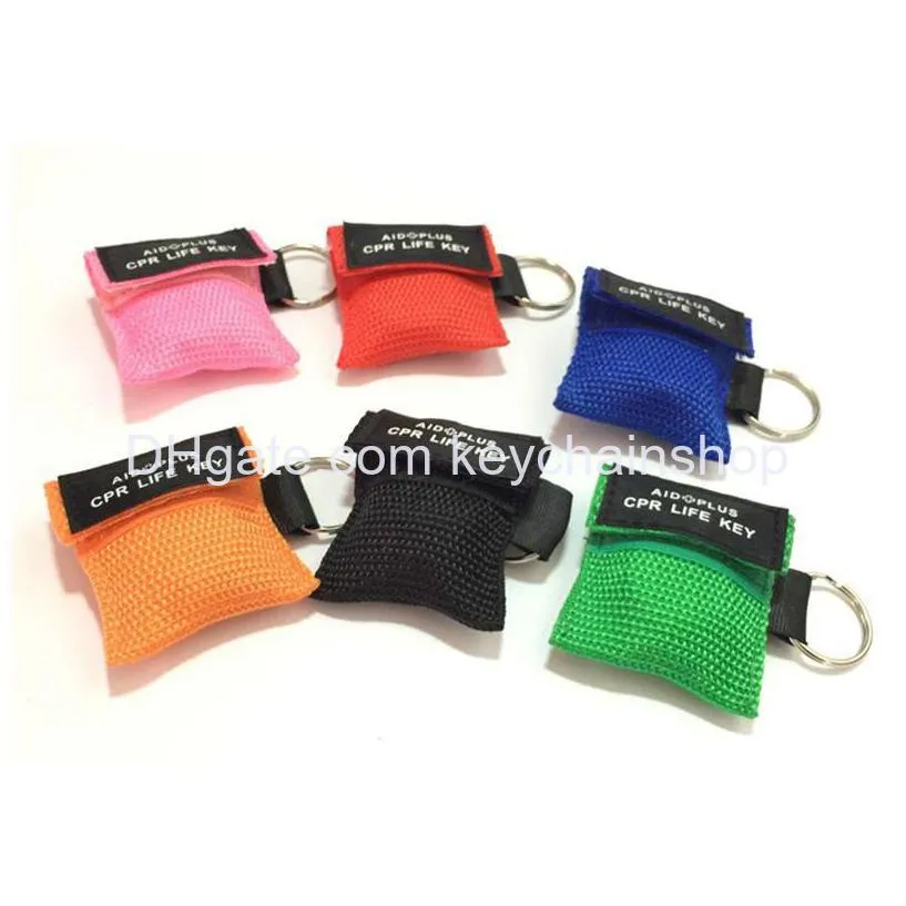 8 colors cpr resuscitator mask keychain emergency face shield first help cpr mask for health care tools customized