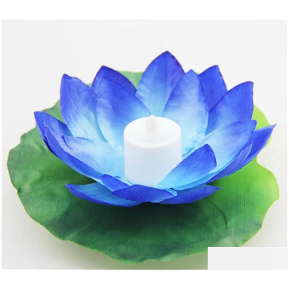 festive diameter 18 cm led lotus lamp in colorful changed floating water pool wishing light lamps lanterns for party decoration xb1