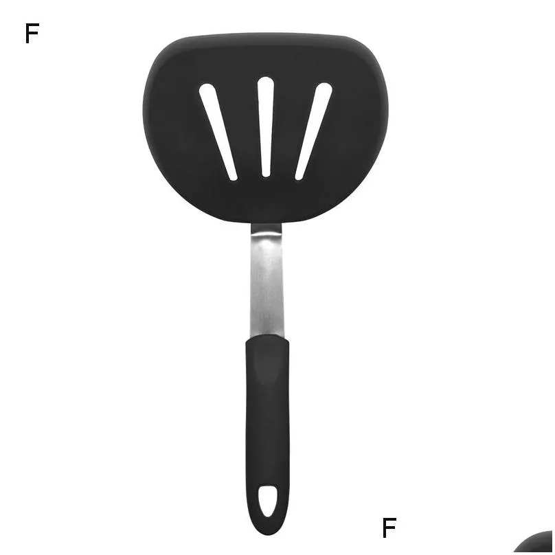 silicone turners spatula heat resistant bpa non stick cookware egg turners pancake flippers kitchen spatulas jk2001