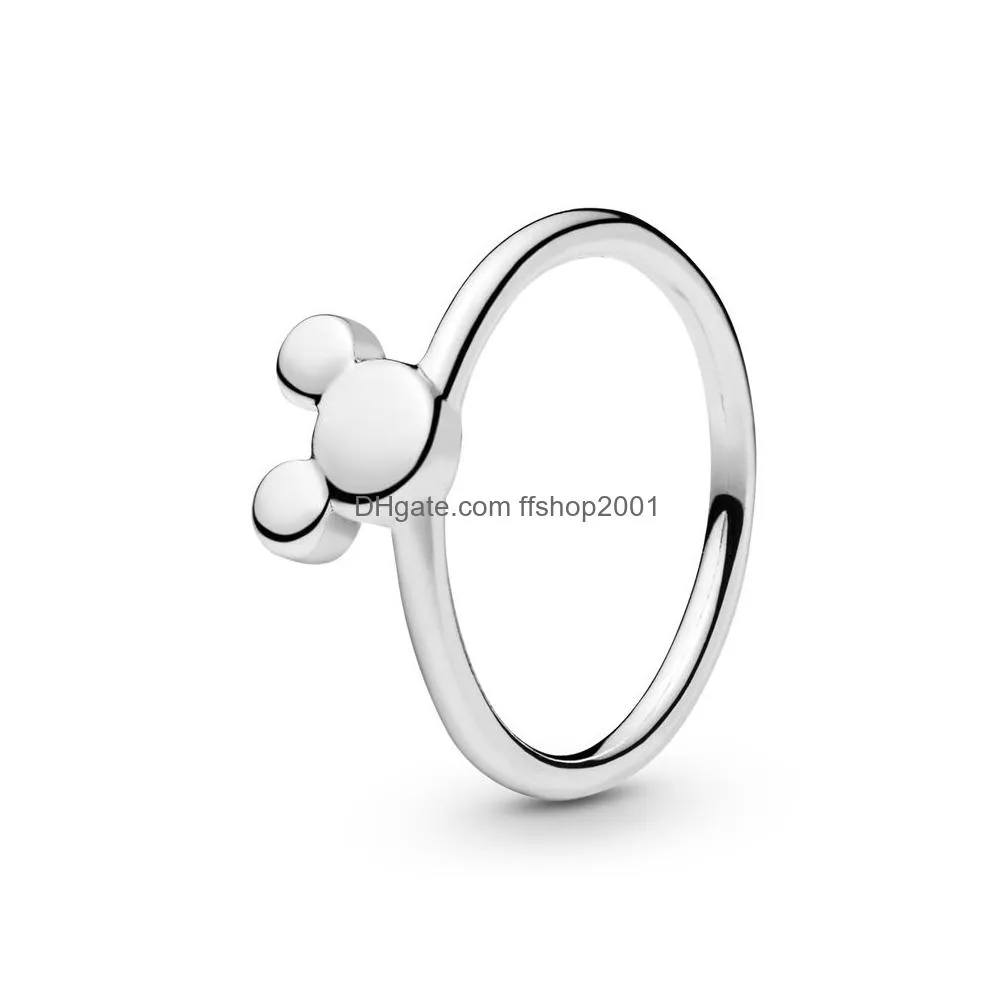 925 sterling silver pandora ring rogue mouse ring princess ring unlimited stone ring primitive diy suitable for womens fashion