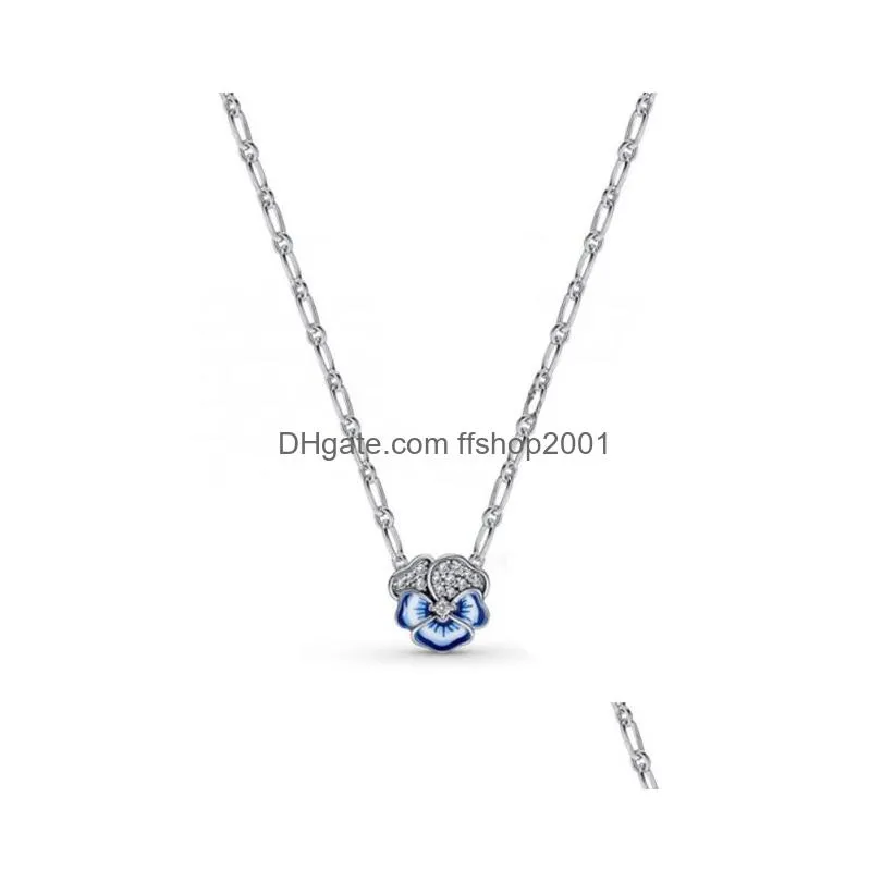 925 sterling silver panto necklace original jewelry 45 cm glittering shiny wish necklace lady jewelry fashion accessories 