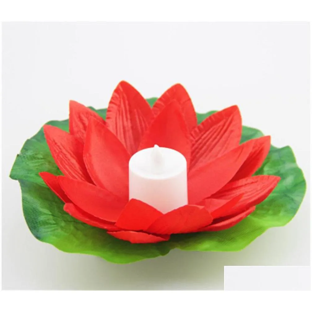 festive diameter 18 cm led lotus lamp in colorful changed floating water pool wishing light lamps lanterns for party decoration xb1