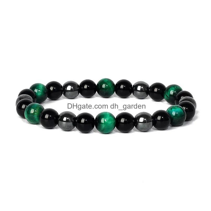 8mm colorful tiger eye hematite bracelets black stone bead magnetic protection bracelets soul jewelry pulsera