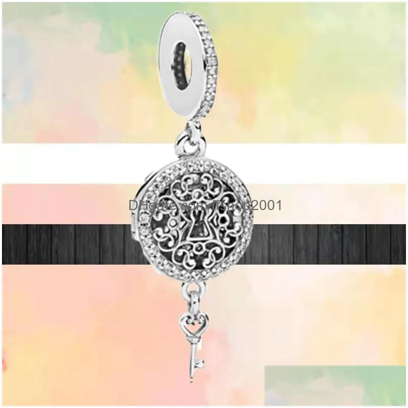 925 sterling silver key series pendant fashion hollow beads suitable for primitive pandora charm bracelets diy female european