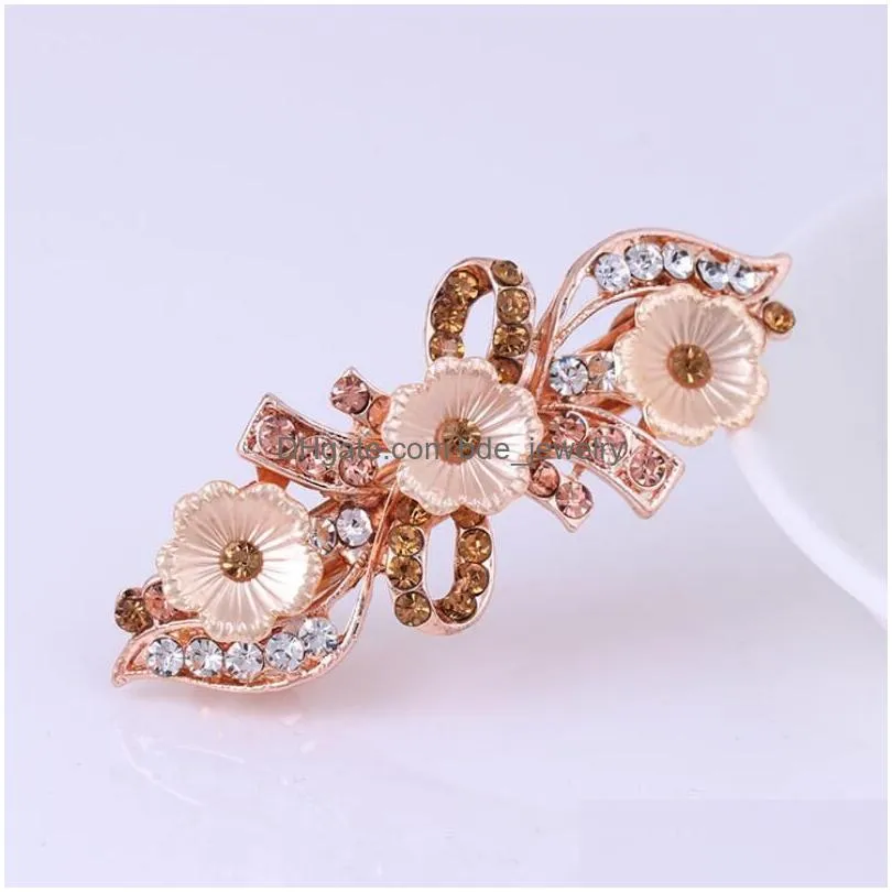 fashion barrette bow designs pearl crystal rhinestones hair clips wedding bridal barrettes hairs jewelry accessories