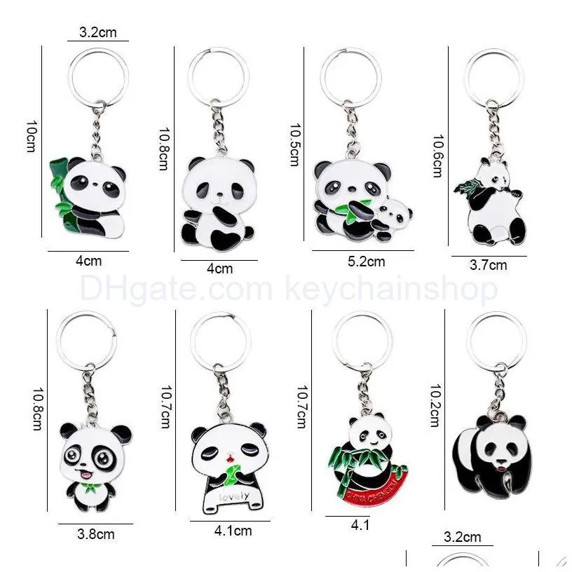 personalized panda keychains cartoon keychain pendant souvenir gift key chain keyring