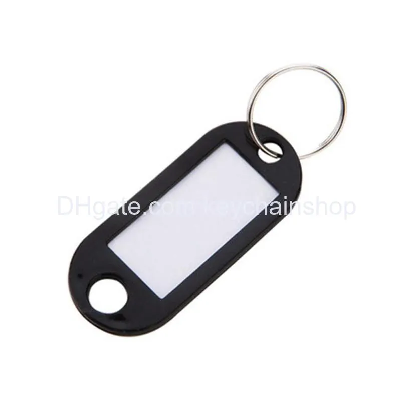 colorful plastic tag keychain luggage tags keyring pendant name key card marking party gift supplies 2.2x5cm