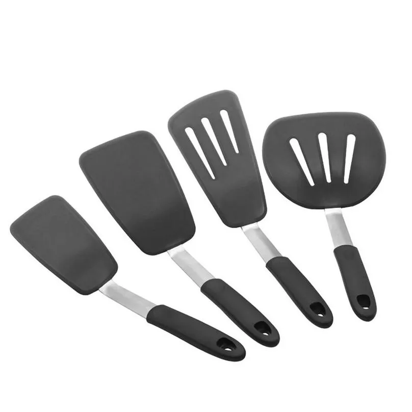 silicone turners spatula heat resistant bpa non stick cookware egg turners pancake flippers kitchen spatulas jk2001
