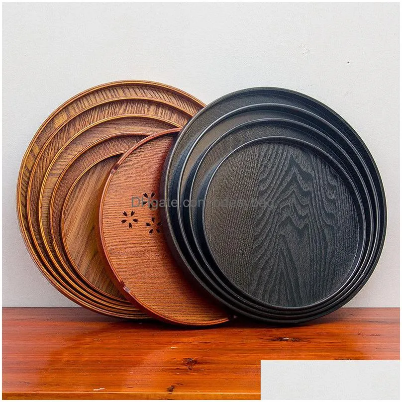 wooden coasters japanese tray hotel bar restaurant stray teapot round coasters home bar tools diameter 21cm