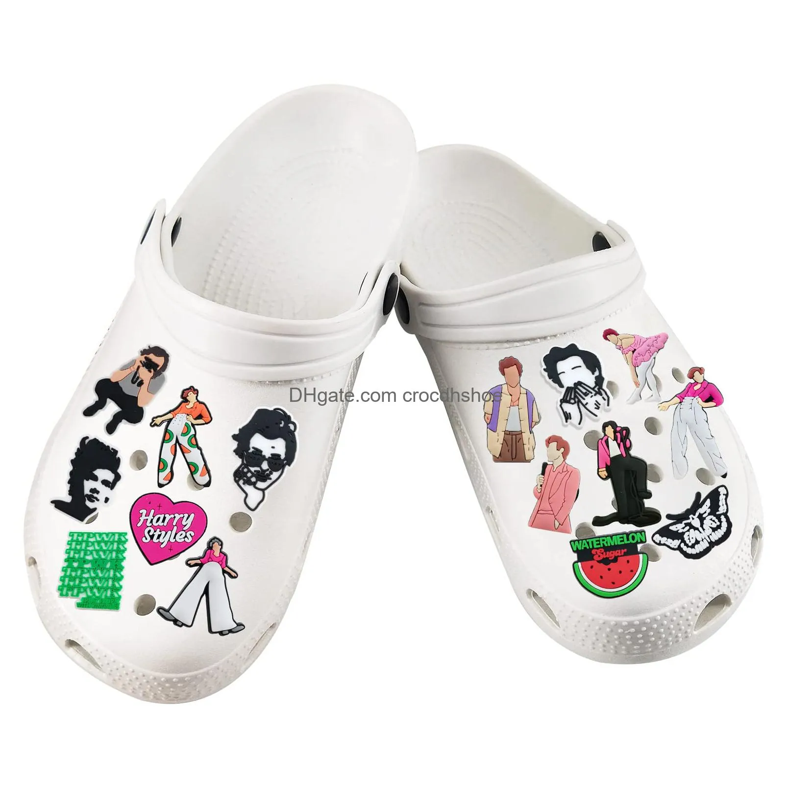 singer inspired song idea gift music shoe charms decorations pvc cute clog pins for shoe and bracelet wristband party birthday gifts