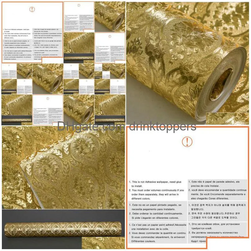 wallpapers luxury classic gold wallpaper roll bedroom living room embossed brocade wallpaper flash wallpaper 230427