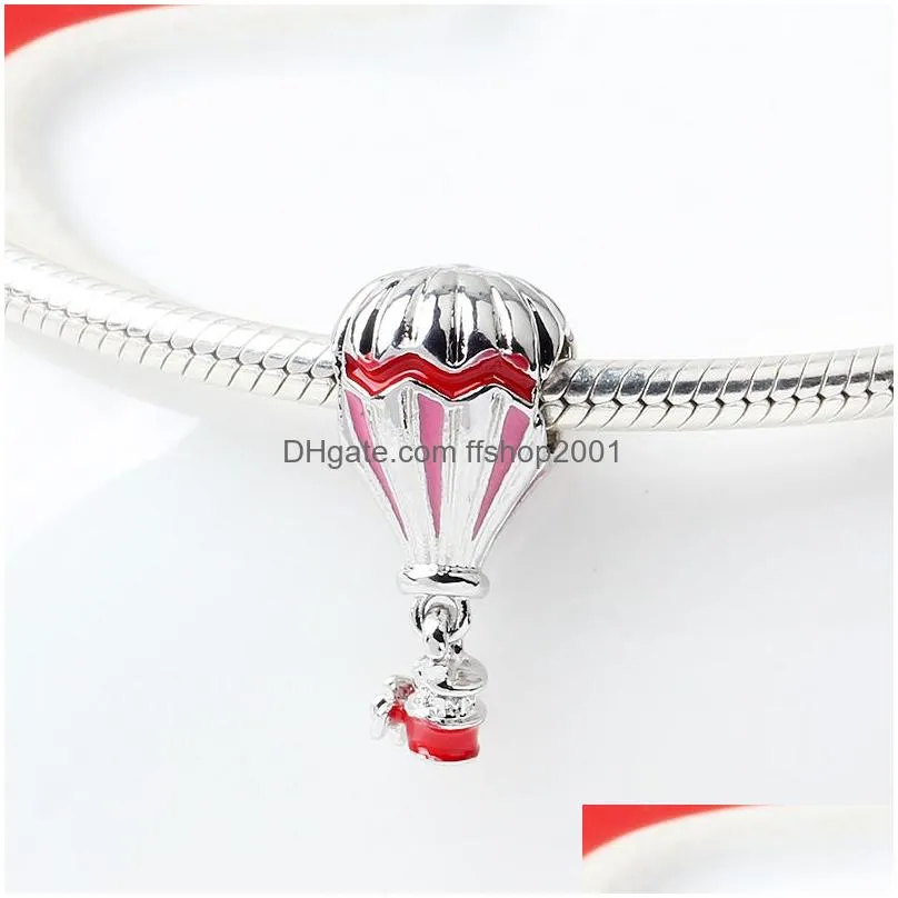  925 sterling silver cute air balloon pendant diy beads for original pandora charm bracelet women jewelry making gifts