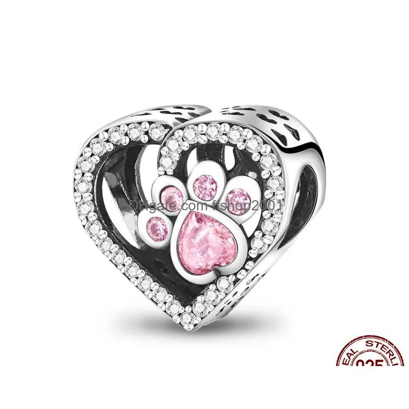 2023 pink charms plata de ley 925 cute girl wine fashion bag love heart charms fit pandoras bracelet diy jewelry making