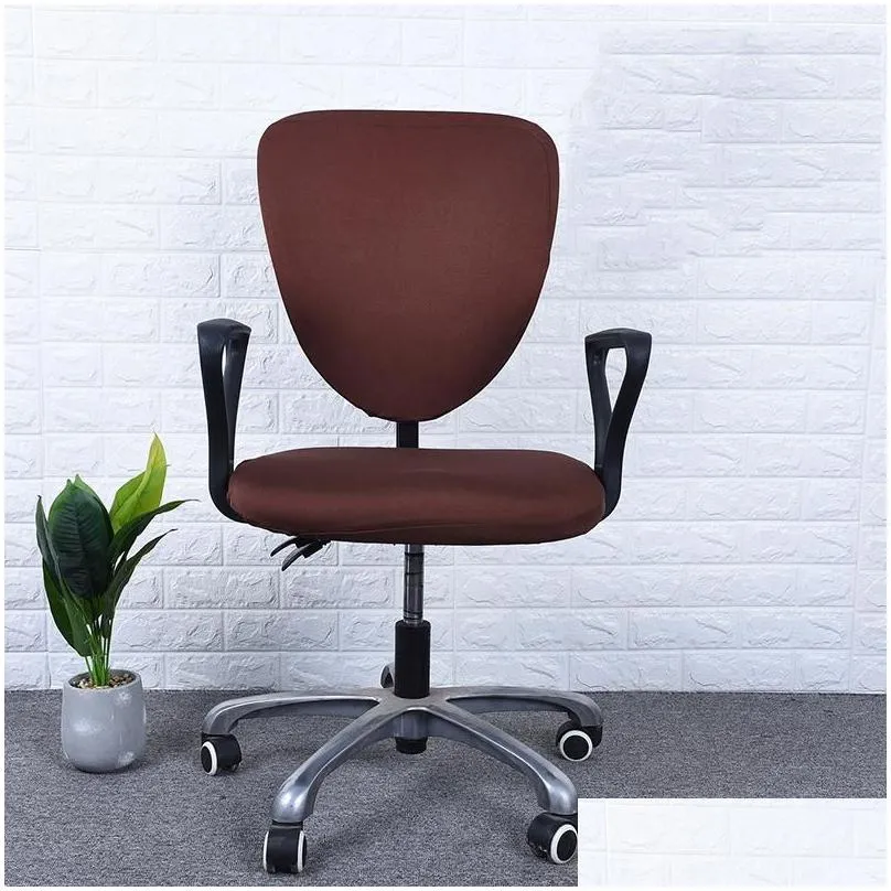 chair covers simplicity solid color office computer cover antifouling elastic armchair durable polyester anti-dust seat