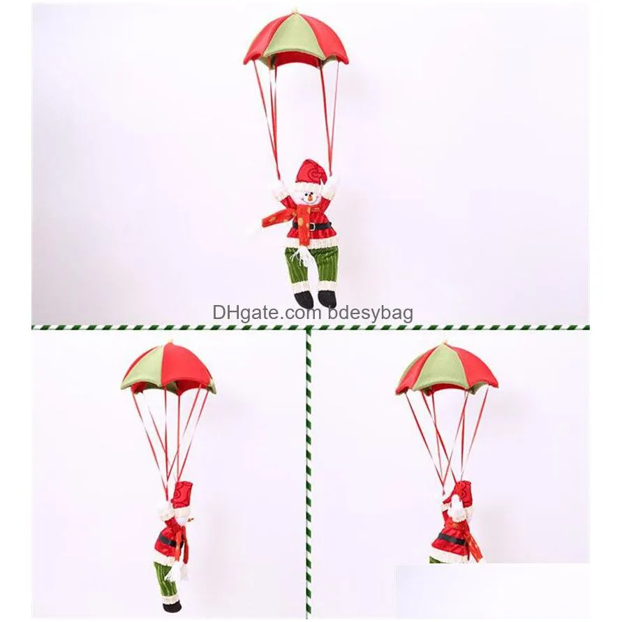 parachute santa claus christmas home ceiling decorations parachute santa claus snowman new year hanging pendant christmas fun trinkets