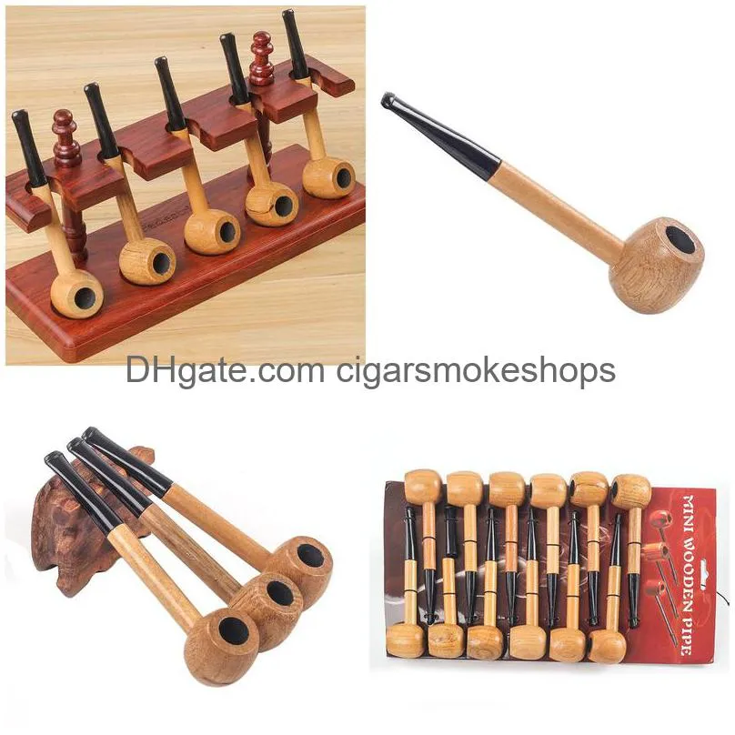 smoke accessory cigarette solid wood straight -type filter figurine fighting mini small smoke bucket portable shisha vape pen dab rig