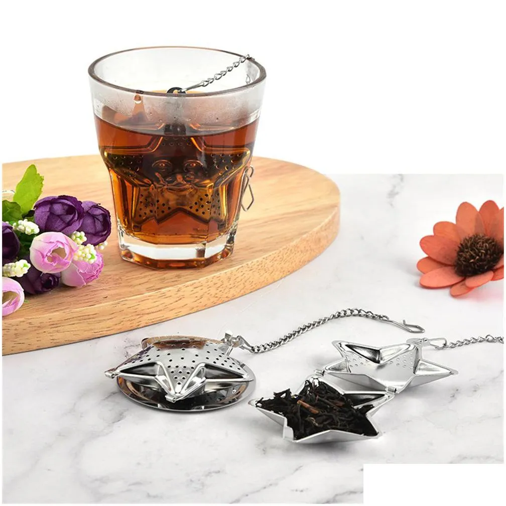 factory coffee tea tools loose leaf tea infuser strainer stainless steel ball with chain and drip trays small filter for mug kd