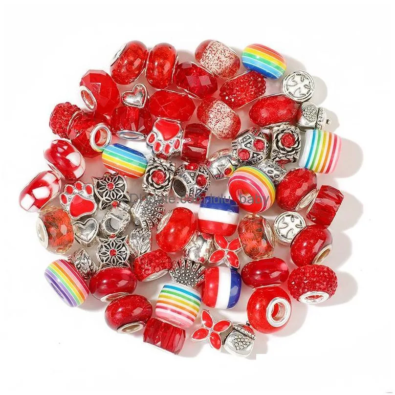 fashion women acrylic alloy charms for jewelry making bracelet charms diy pendant necklace beads 60pcs/set