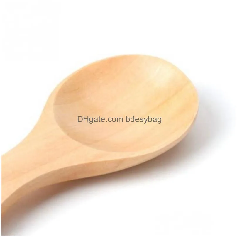 wooden tea spoon mini natural milk spoon baby feeding dinnerware spoons tea honey coffee condiment salt sugar spoon