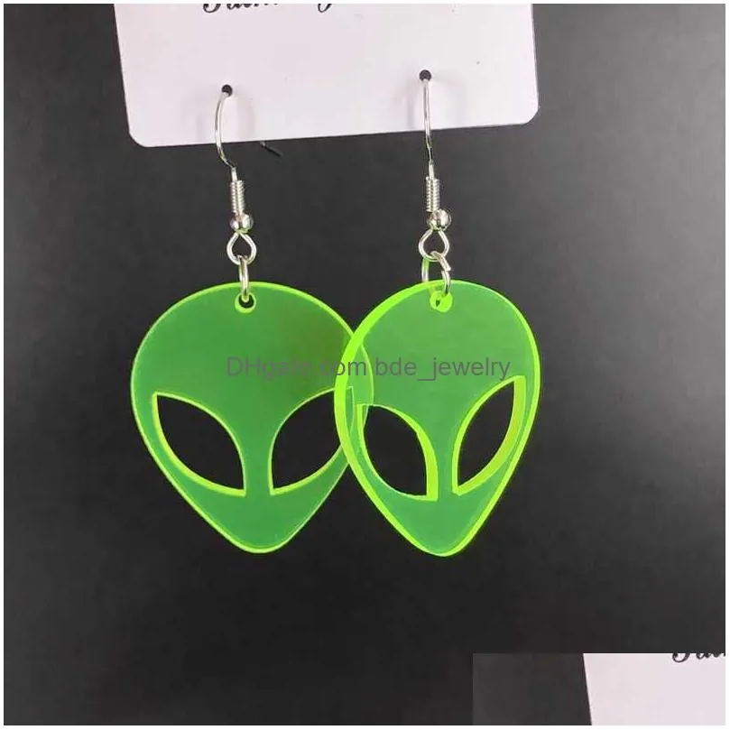 fashion creative green alien charm simulation of mineral water bottles earrings cute handmade womens jewelry