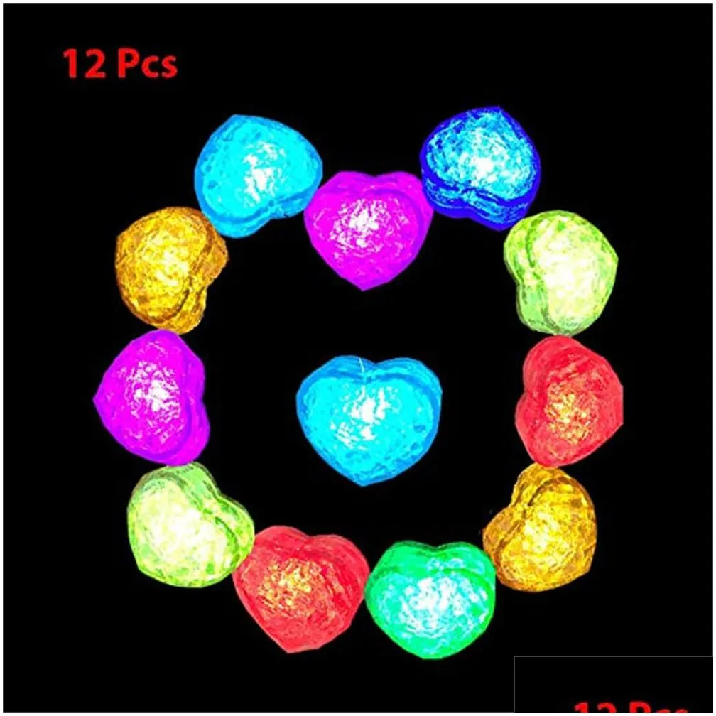 party decoration plastic multi-color luminous ice cube with colorful light for halloween wedding club bar champagne tower love shape