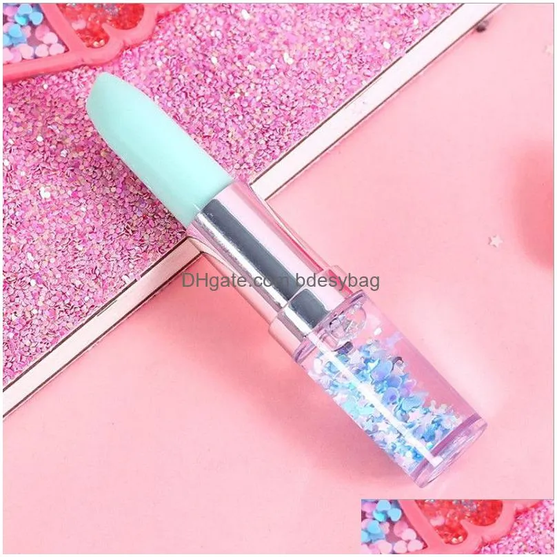 lipstick gel pen oil quicksand girl signature pen lipstick shaped 0.5mm black ink student ballpoint pens