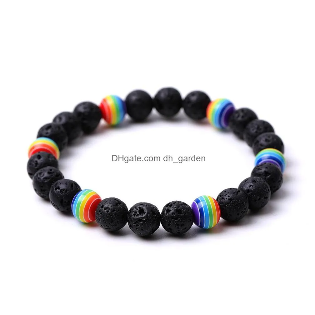 resin rainbow 8mm stone colorful beaded bracelet tiger eye purple quartz agates bangle for women yoga jewelry