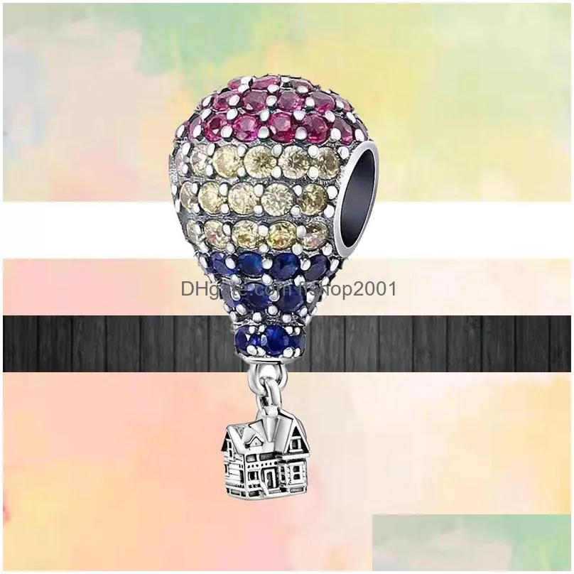 the 925 sterling silver pavilion color house pendant diy beads are suitable for primitive pandora charm bracelet jewelry