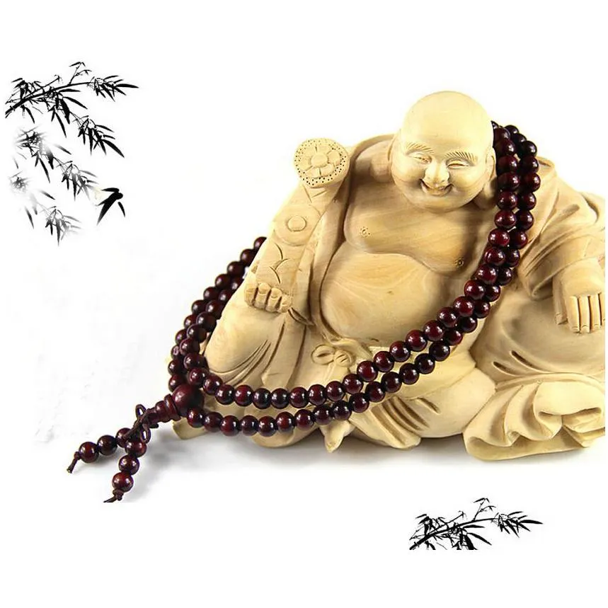 fashion tibet buddhism 108x8mm wooden rosary bead bracelet multilayer bowknot bracelets bodhi sandalwood bracelet jewelry luck