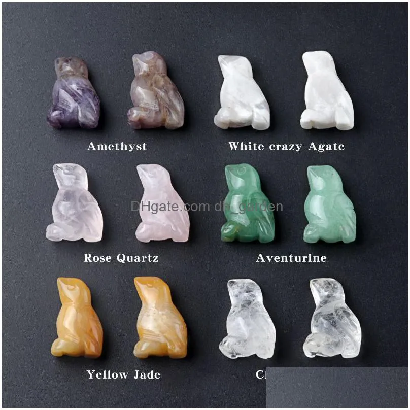 natural stone carving 1 inch little bird crafts birdie ornaments rose quartz crystal healing agate animal decoration