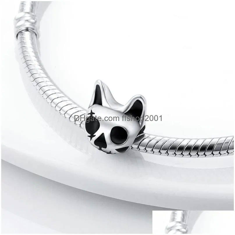 2023 halloween skulls ghosts charms plata de ley 925 mummy cross pendant original fit pandoras bracelet diy jewelry