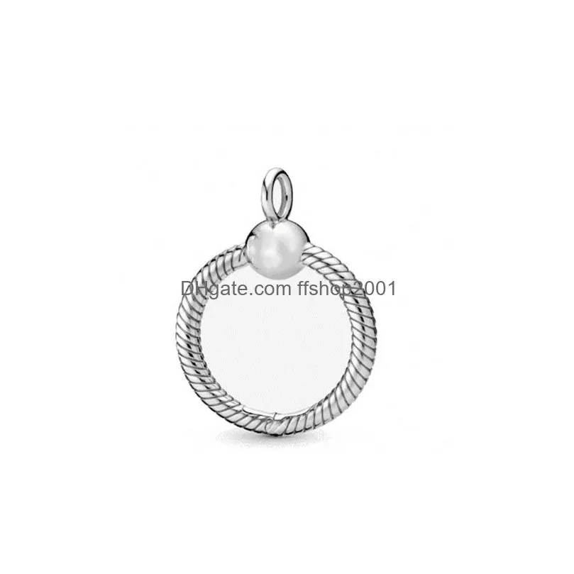  925 sterling silver fashion european round keychain pendant original female diy pandora exquisite necklace hanging jewelry accessories charm